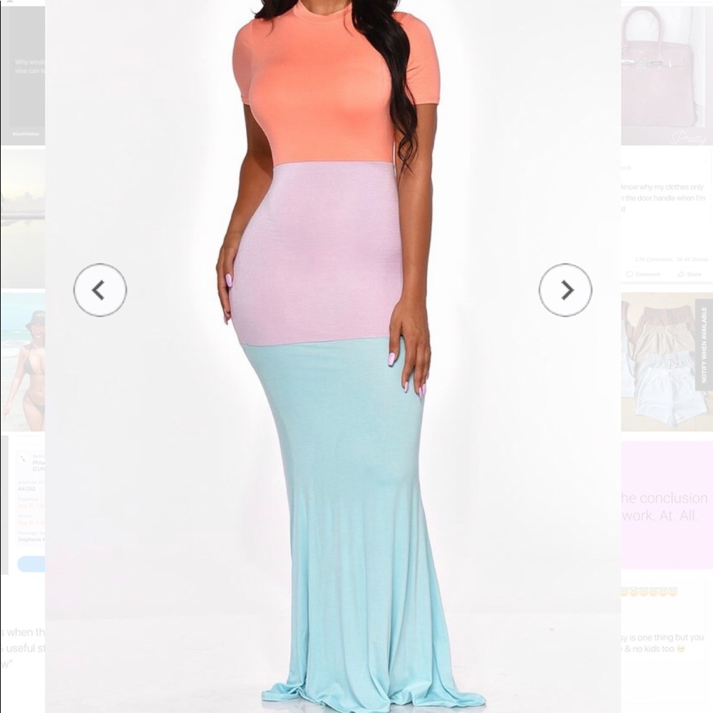 Color Block Maxi Dress